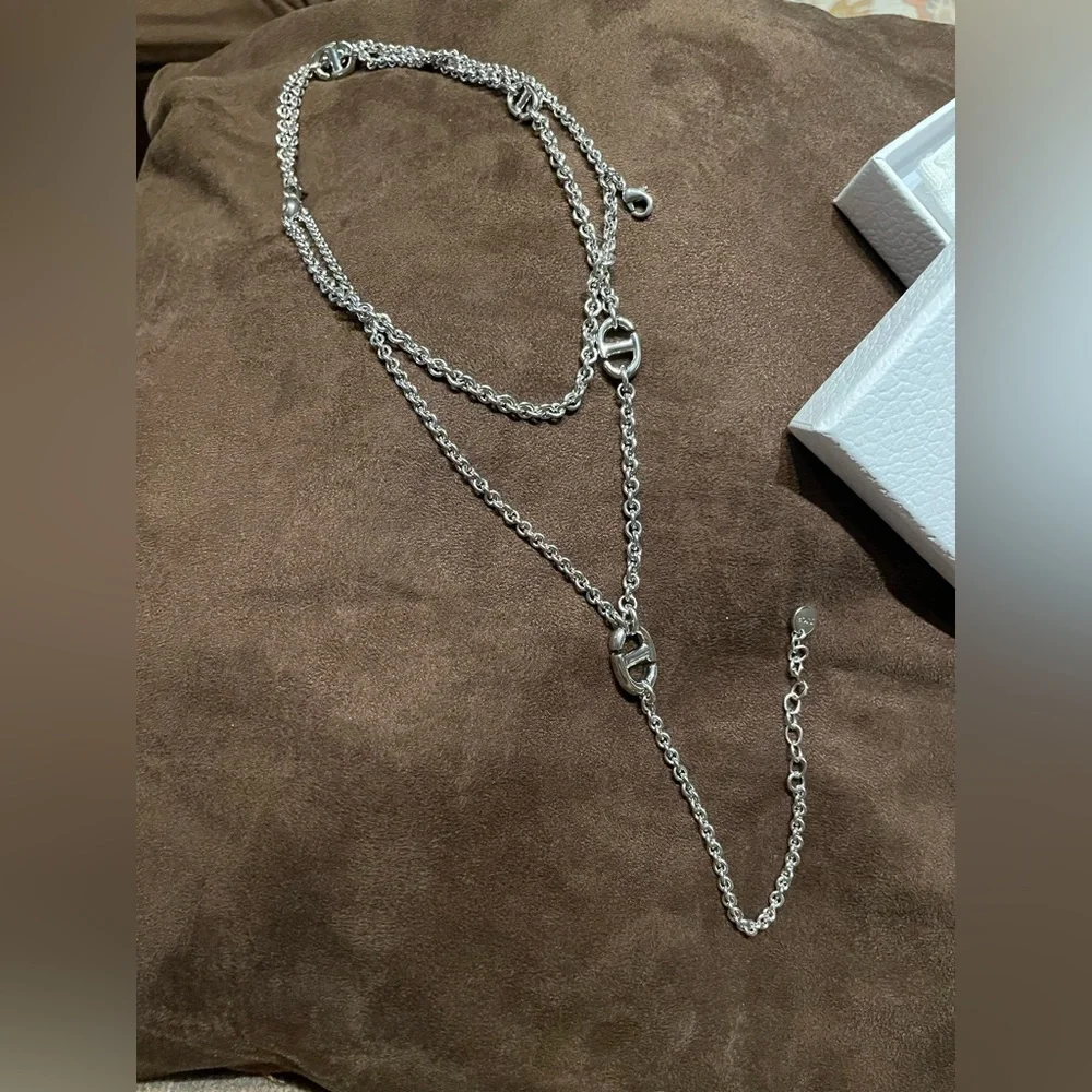 Christian Dior Silver CD Double Layer Chain - Picture 12 of 14